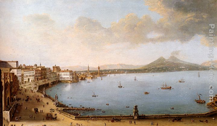 View Of Naples From The Strada Di Santa Lucia painting - Antonio Joli View Of Naples From The Strada Di Santa Lucia art painting